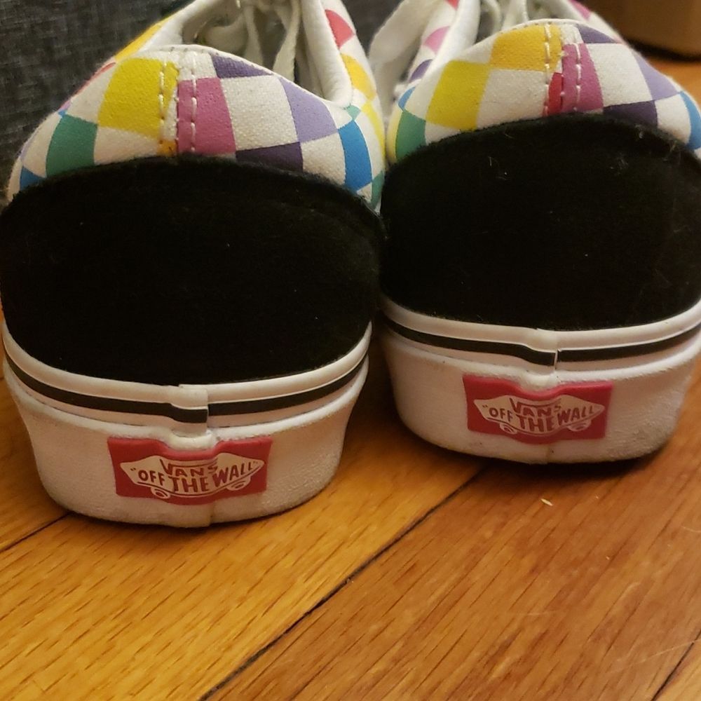 🌈 Vans Old Skool Rainbow Checkerboard Skater Shoe Unisex 7 Men / 8.5 Women - Picture 5 of 13